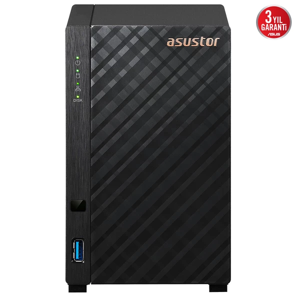 Asustor AS1102TL 2xDisk 2x22TB'a Kadar 1GB DDR4 1xGbE Nas Yedekleme Ünitesi