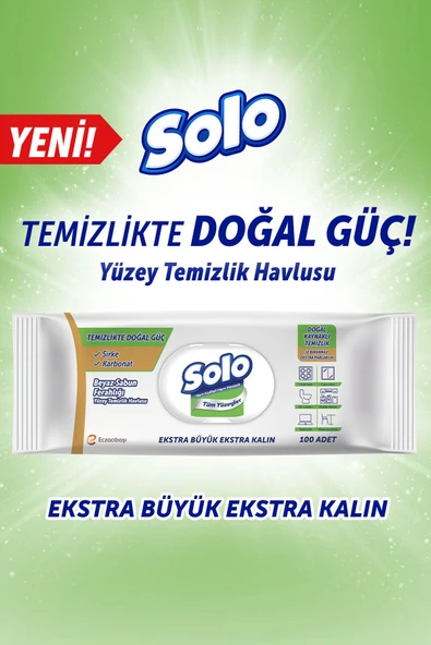 Solo Temizlikte Doğal Güç Beyaz Sabun Ferahlığı Yüzey Temizlik Havlusu 100 Yaprak 12 Adet - 5