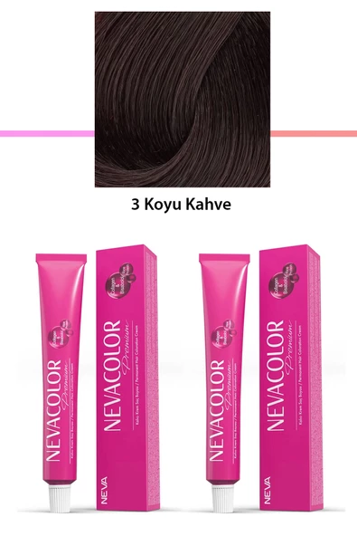 2 li Set Premium 3 Koyu Kahve - Kalıcı Krem Saç Boyası 2 X 50 g Tüp