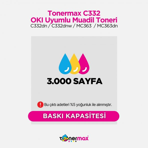 OKI MC363dn Muadil Toner Sarı - 3