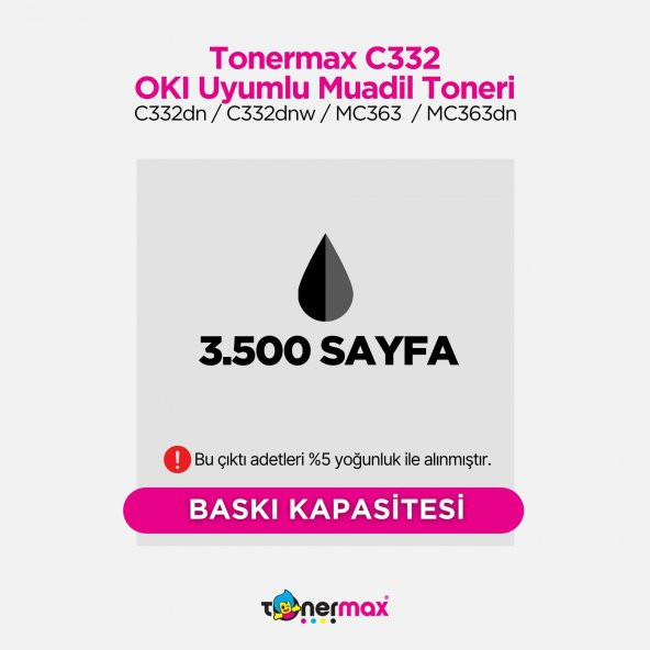 OKI MC363dnw Muadil Toner Siyah - 3