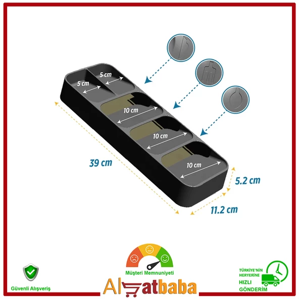 DecoBella 5 Bölmeli Çekmece Kaşıklık