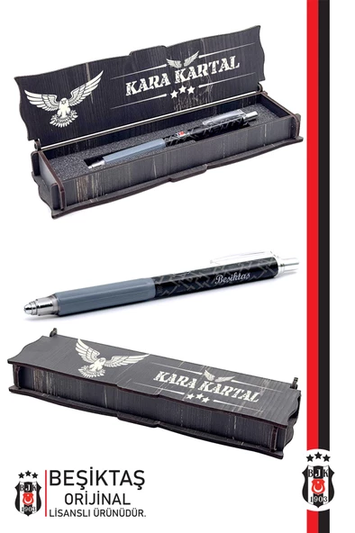 Beşiktaş Orijinal 24-25 Beyaz Forma Kalem + Bileklik Hediyeli Özel Tasarım Hediyelik Ahşap Kutulu - 4