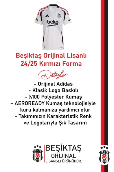 Beşiktaş Orijinal 24-25 Beyaz Forma Bileklik Hediyeli Özel Tasarım Hediyelik Ahşap Kutulu - 3