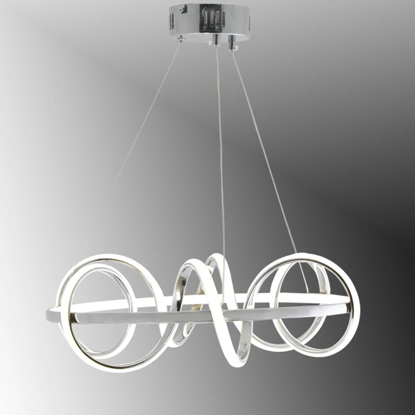 TT Aydınlatma TT314-KR  Büyük Sarmal Modeli Krom Kaplama Led Avize ürün görseli 1