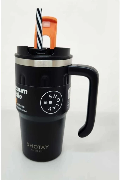 Shotay Termos Bardak Seyahat ve Outdoor 650Ml Siyah