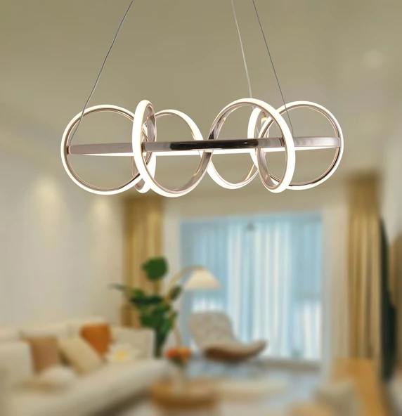 TT Aydınlatma TT314-FSR  Büyük Sarmal Modeli Fransız Sarı Kaplama Led Avize - Resim 3