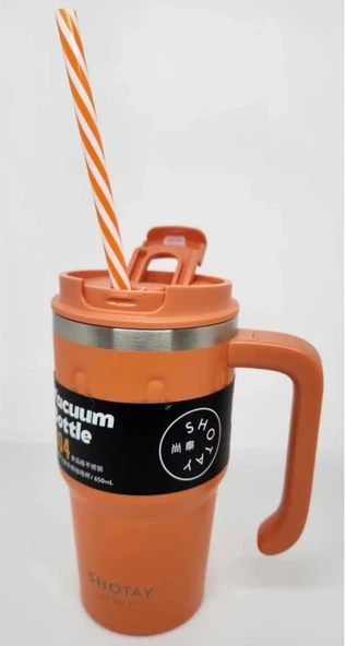 Shotay Termos Bardak Seyahat ve Outdoor 650Ml Turuncu - 5