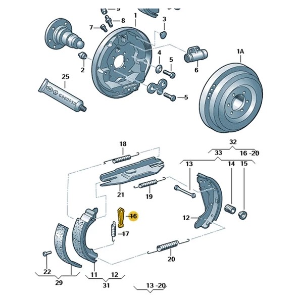 VW Vento 1992-1998 Arka Fren Kampana Ayar Cırcırı 171609705 - 3