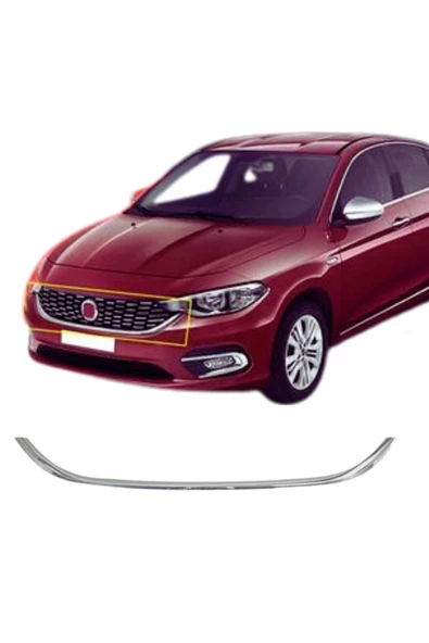 Fiat Egea Krom Far Kaşı 2 Parça + Ön Panjur Alt Çıtası Krom 2015-2019 Paslanmaz Çelik - 4