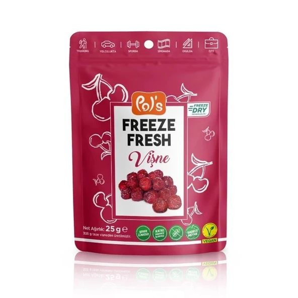 Pol s Freeze Fresh Dondurularak Kurutulmuş Vişne 25g