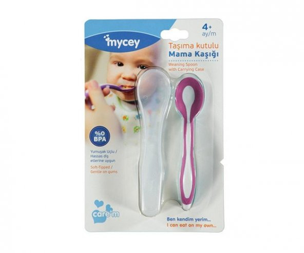 Mycey Taşıma Kutulu Mama Kaşığı - Pembe - 3