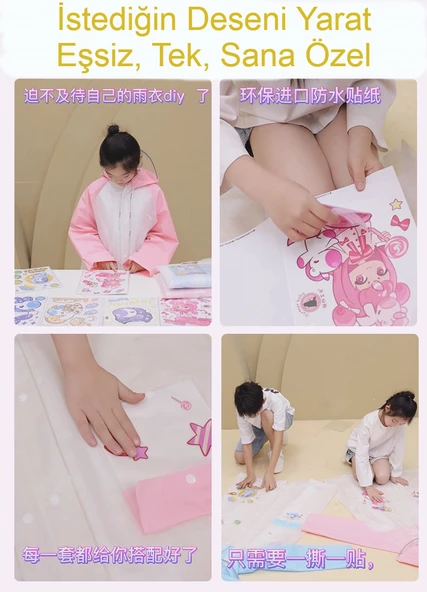 Su Geçirmez Çocuk Yağmurluk, Çanta Bölmeli (Kendi Desenini Yarat! ) - 4