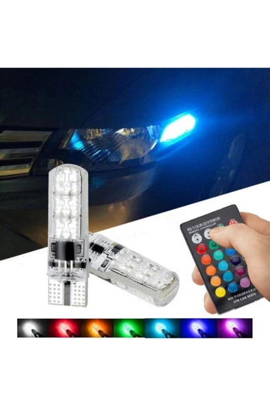 Park Ampulü Rgb T10 Park Ampulü Renk Değiştiren Kumandalı - 3