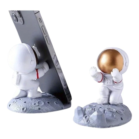 Tutucu Kaymaz Taban Hafif Taşınabilir Mini Astronot Model Telefon Tablet Stant - 12