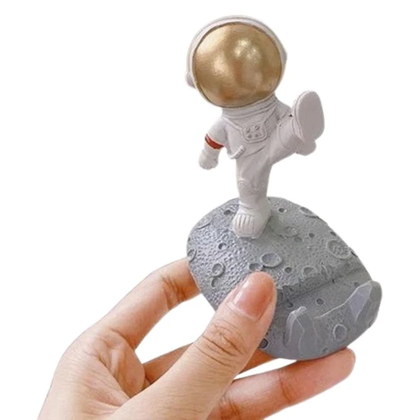 Tutucu Kaymaz Taban Hafif Taşınabilir Mini Astronot Model Telefon Tablet Stant - 3