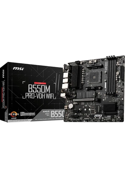 MSI B550M PRO-VDH Wi-Fi AMD AM4 DDR4 Micro ATX Anakart - 1