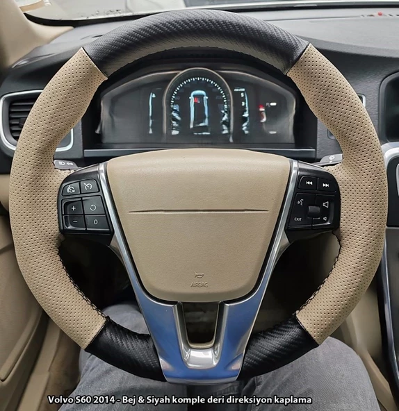 Volvo S60 2014 Araca Özel Direksiyon Kılıfı (SOFT NOKTA KARBON) ürün görseli