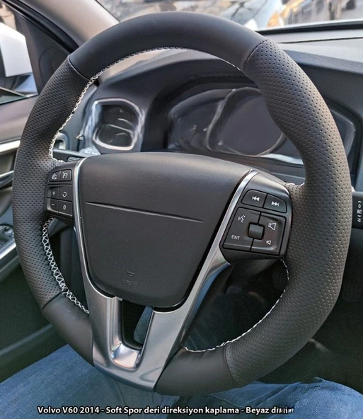 Volvo S60 2014 Araca Özel Direksiyon Kılıfı (SOFT NOKTA NAPA) - Resim 2