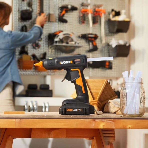 WORX WX045.9 20Volt 11MM Profesyonel Sıcak Mum Silikon Tabancası + 10 Silikon (Akü Dahil Değildir) - 9