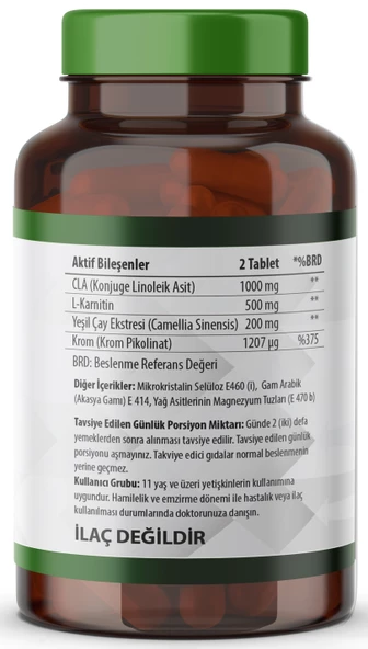 Cla Yeşilçay L-Karnitin Krom Pikolinat 90 Tablet - 2