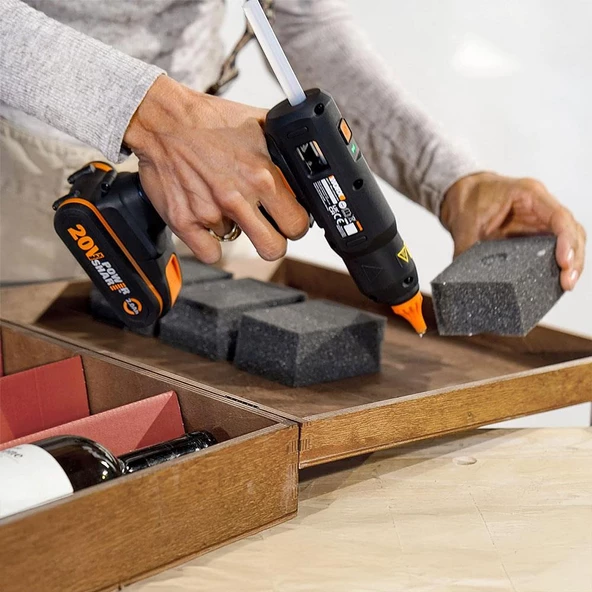 WORX WX045.9 20Volt 11MM Profesyonel Sıcak Mum Silikon Tabancası + 10 Silikon (Akü Dahil Değildir) - 6