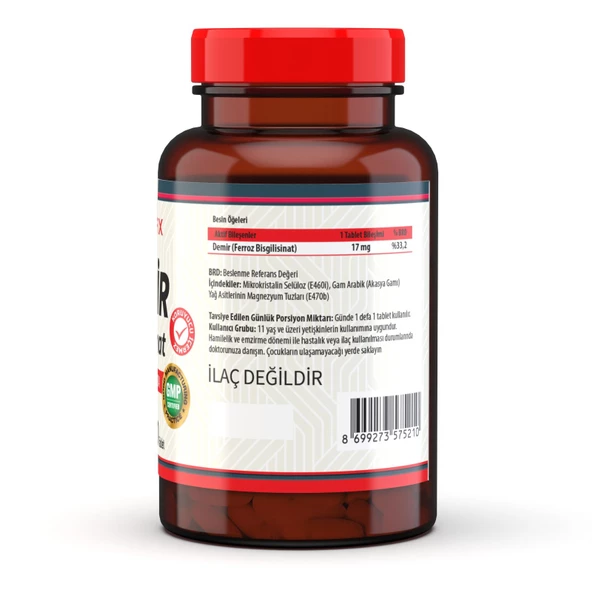 Nevfix Demir Bisglisinat 17 Mg 120 Tablet Iron - Resim 2