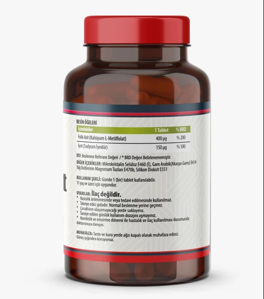 İyot & Metilfolat 120 Tablet İyodine Folik Asit - 2