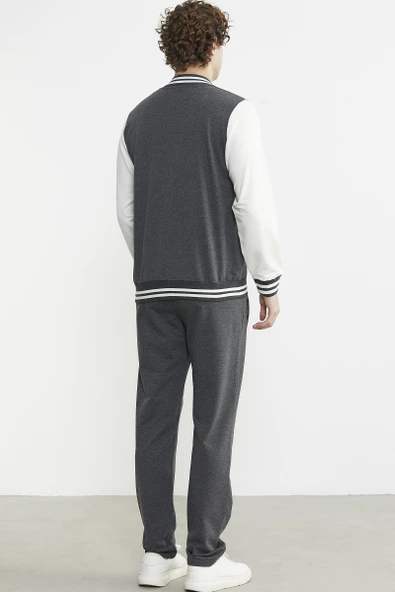 Kolej Yaka Cepli Eşofman Takım - Antrasit - Resim 6