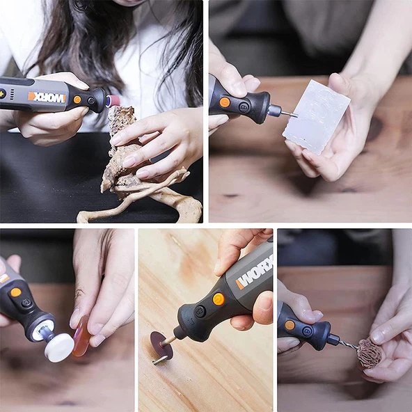 WORX WX106 8Volt Kalem Tipi Devir Ayarlı Profesyonel Gravür Makinesi + 21 Parça Aksesuar - 4