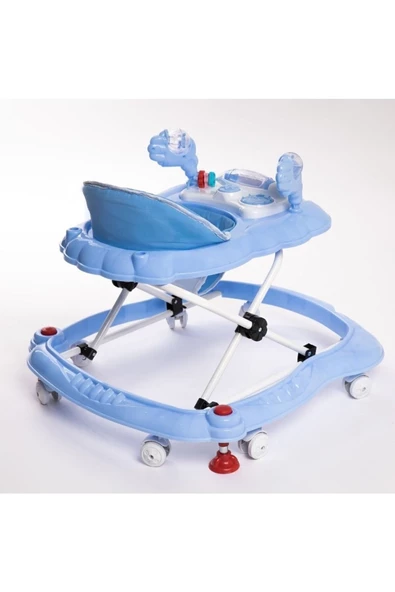 ÜNAL Lüx Oyuncaklı Müzikli Ve Işıklı 3 Kademeli Örümcek Bebek Mavi Yürüteç - Resim 4