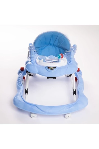 ÜNAL Lüx Oyuncaklı Müzikli Ve Işıklı 3 Kademeli Örümcek Bebek Mavi Yürüteç - Resim 2