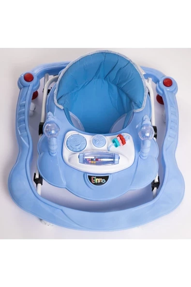 ÜNAL Lüx Oyuncaklı Müzikli Ve Işıklı 3 Kademeli Örümcek Bebek Mavi Yürüteç - Resim 8