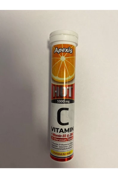 Apexis Vitamin C+ Çinko Hot Efervesan Tablet 20'li