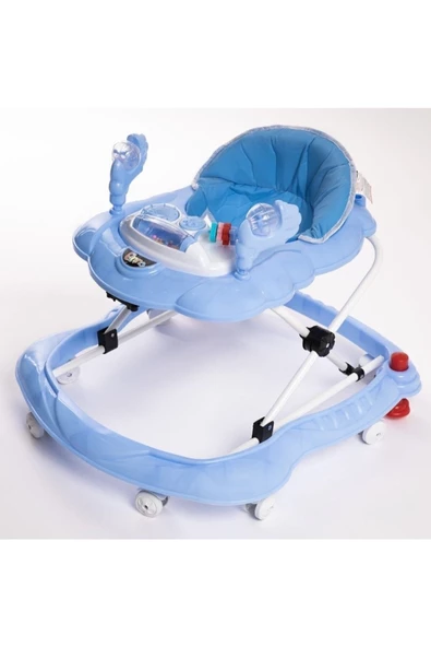 ÜNAL Lüx Oyuncaklı Müzikli Ve Işıklı 3 Kademeli Örümcek Bebek Mavi Yürüteç - Resim 3