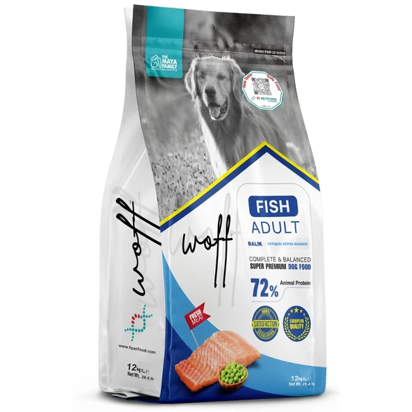 Woff Adult Balıklı Köpek Maması 12 Kg