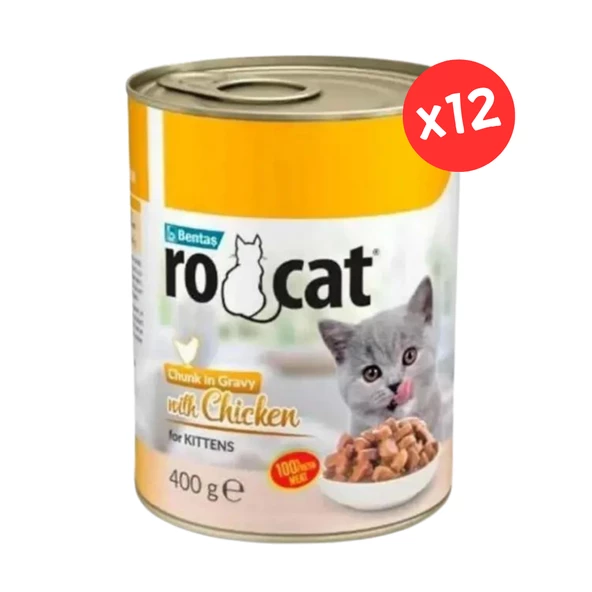 Ro Cat Kitten Tavuklu Yavru Kedi Konserve 400 Gr x 12 Adet