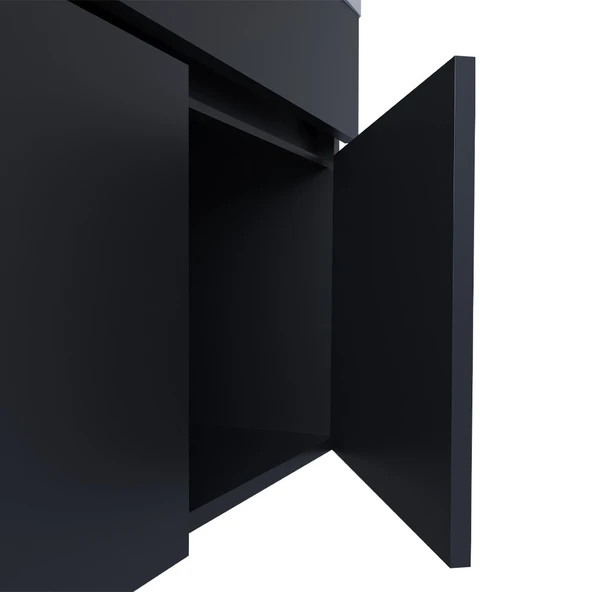 Teta Home Kahire 80 Cm Mdf Banyo Dolabı Seti  Antrasit - Resim 3