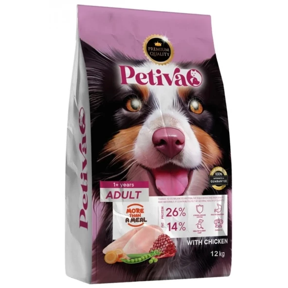 Petiva Yetişkin Tavuk Etli Köpek Maması 12 Kg