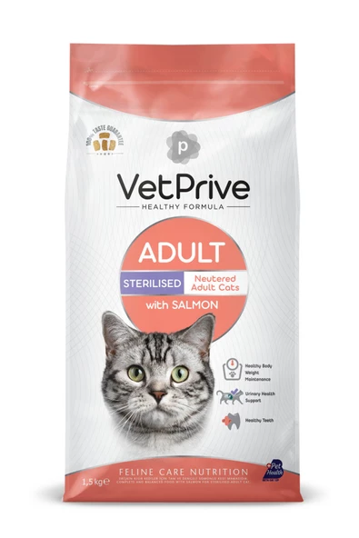 Vet Prive Sterilised Somonlu Kısır Kedi Maması 1.5 Kg