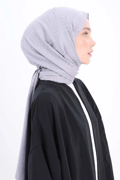 Gümüş-Desenli Jakar Şal - Resim 2