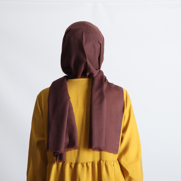 PEMİRA PAMUKLU FLAMLI KAHVERENGİ ŞAL - 3