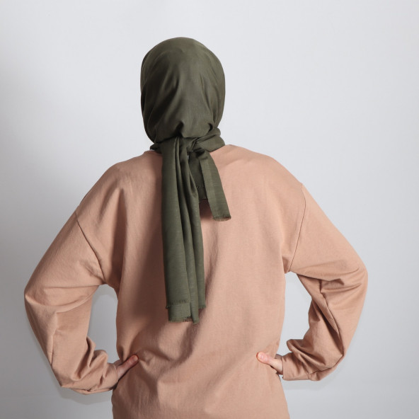 PEMİRA PAMUKLU FLAMLI HAKİ ŞAL - 3