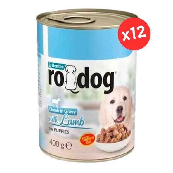 Ro Dog Yavru Köpekler İçin Kuzu Etli Yaş Mama 400 Gr x 12 Li