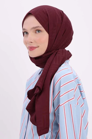 Bordo-Desenli Jakar Şal