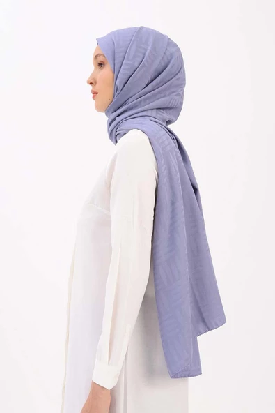 Lila-Desenli Jakar Şal - 2