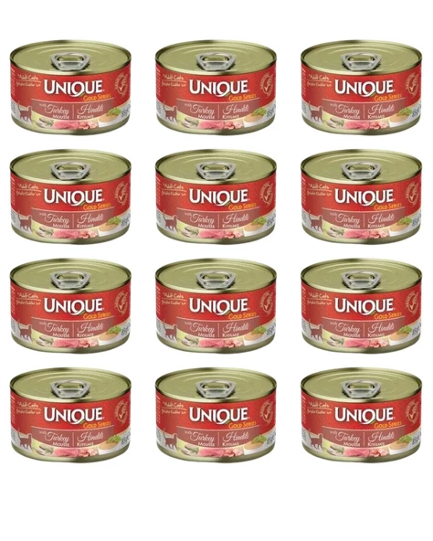 Unique Gold Series Hindili Konserve Yaş Kedi Maması 85 gr 12 li