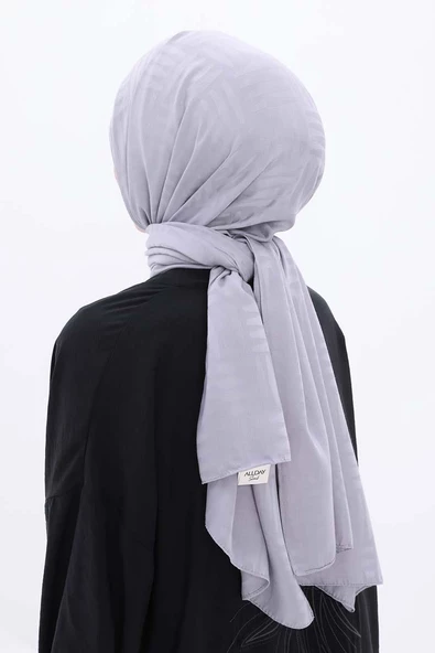 Gümüş-Desenli Jakar Şal - Resim 3