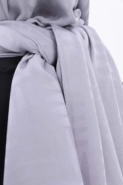 Gümüş-Desenli Jakar Şal - Resim 4