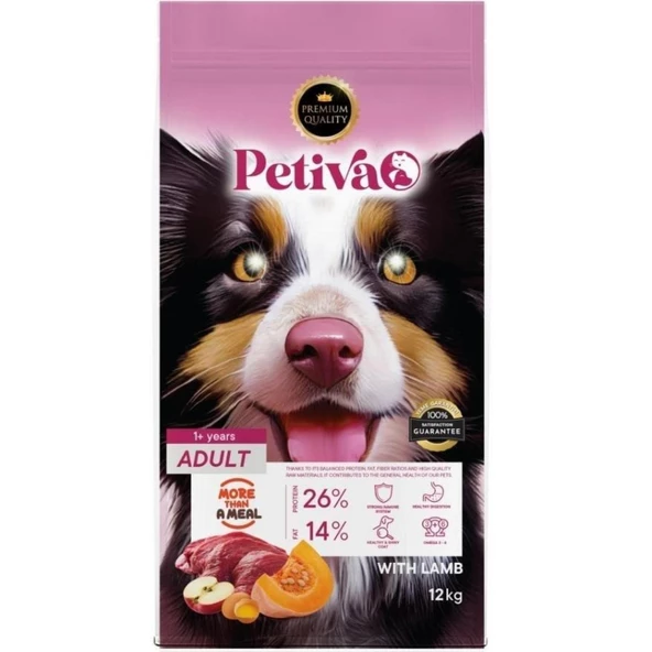 Petiva Yetişkin Kuzu Etli Köpek Maması 12 Kg